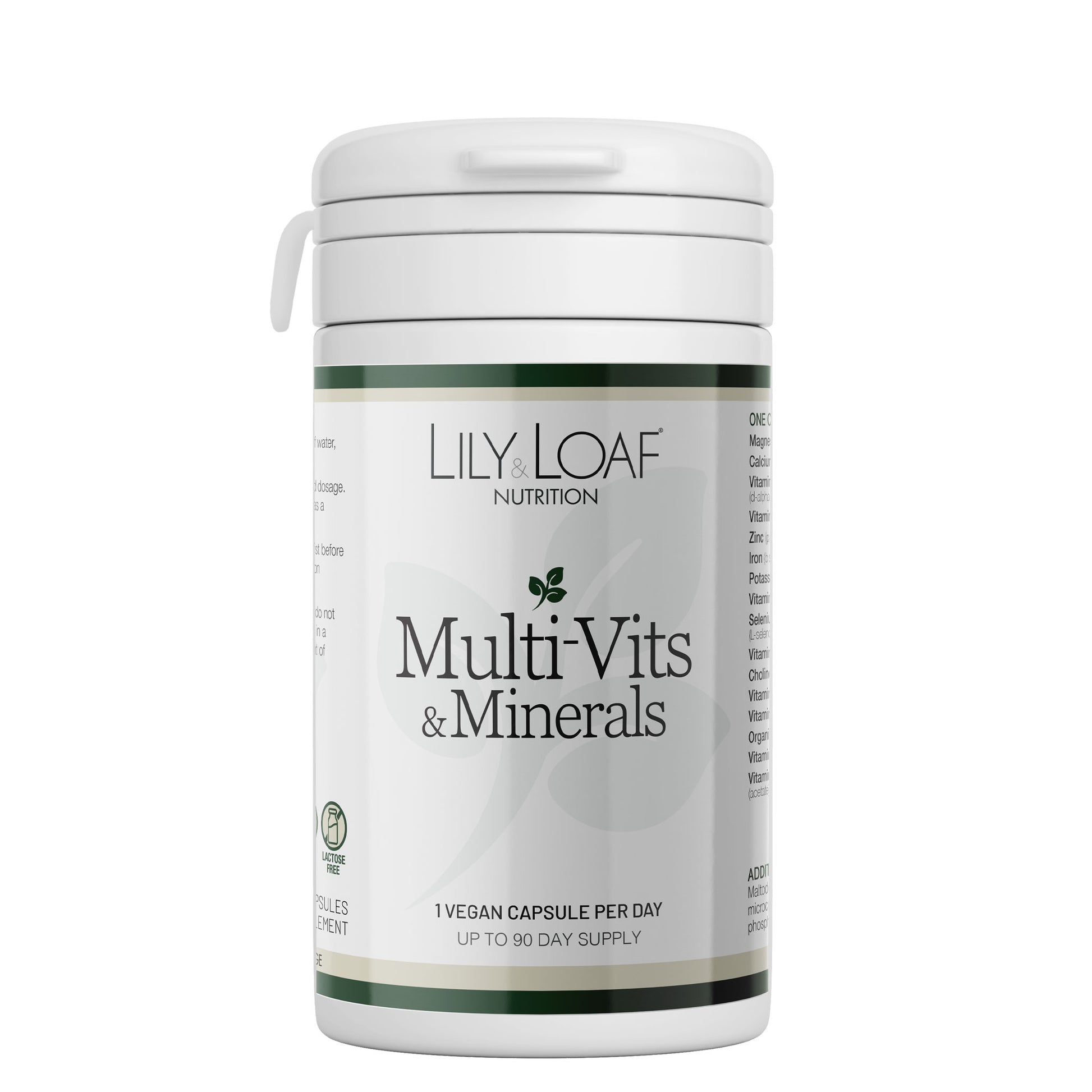 Multi-Vits & Minerals label information