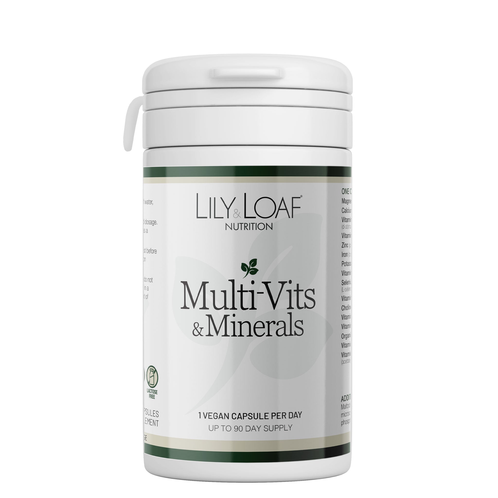 Multi-Vits & Minerals label information