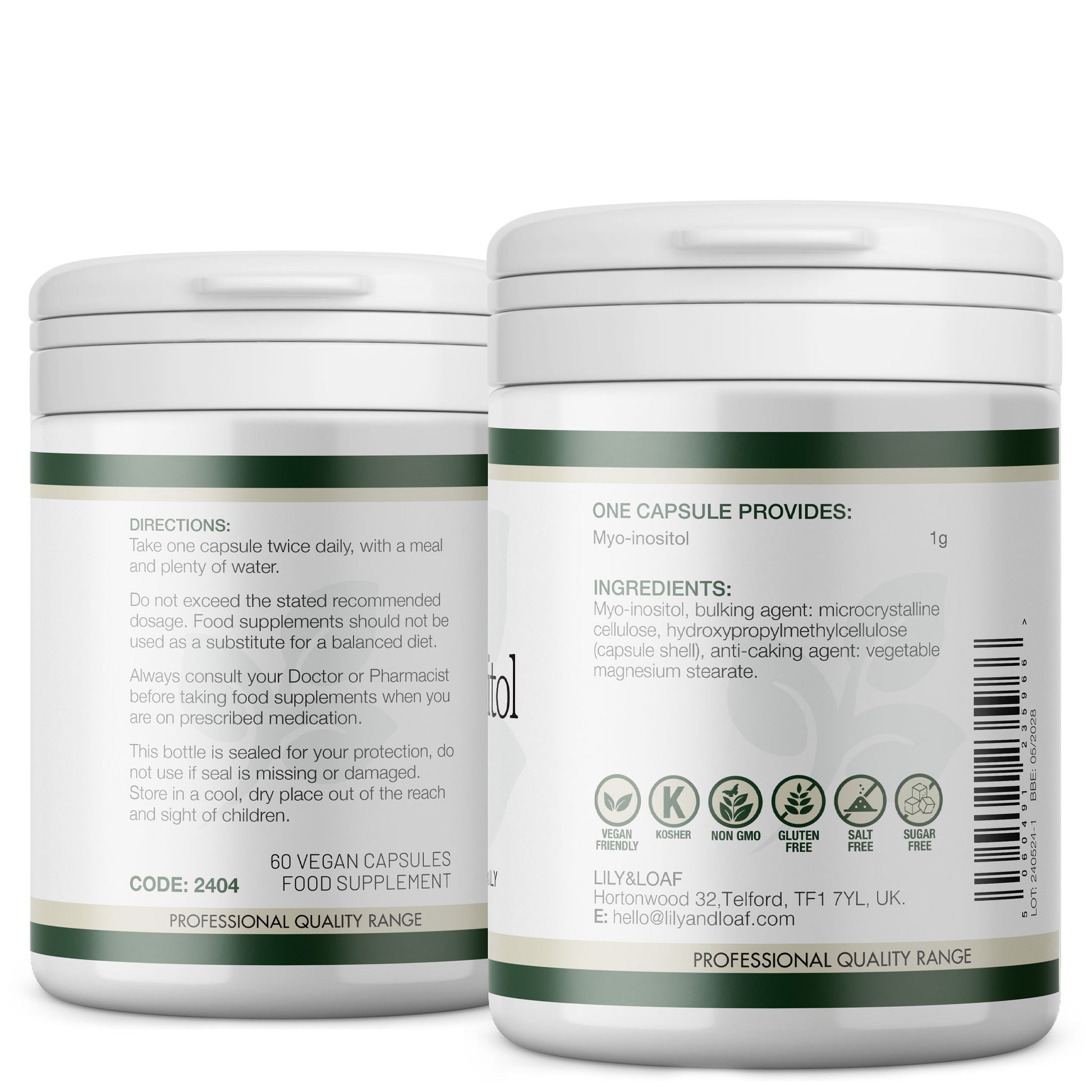 Myo-Inositol 1000mg label information