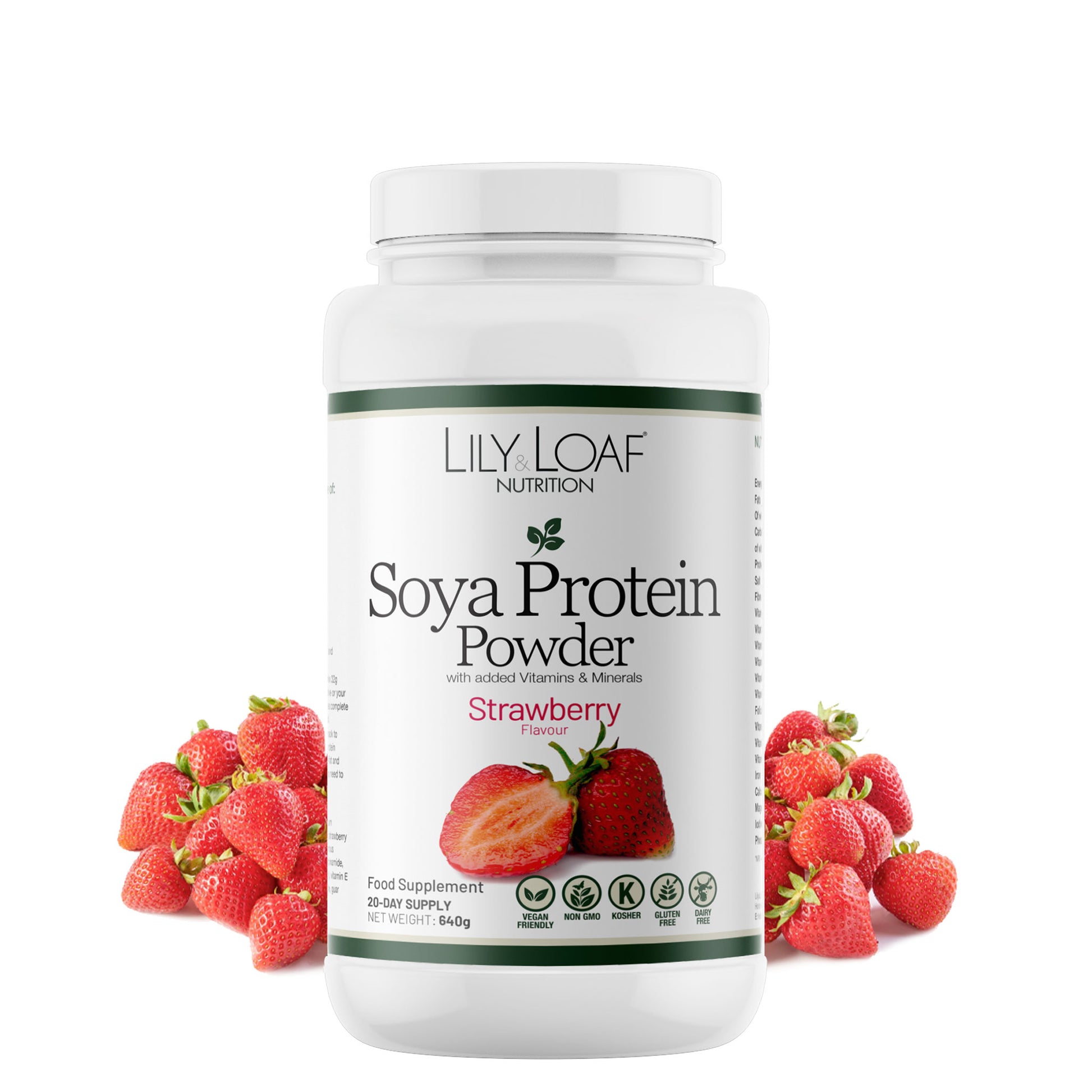 Lily & Loaf Soya Protein+ With Vitamins & Minerals - Strawberry Flavour Powder