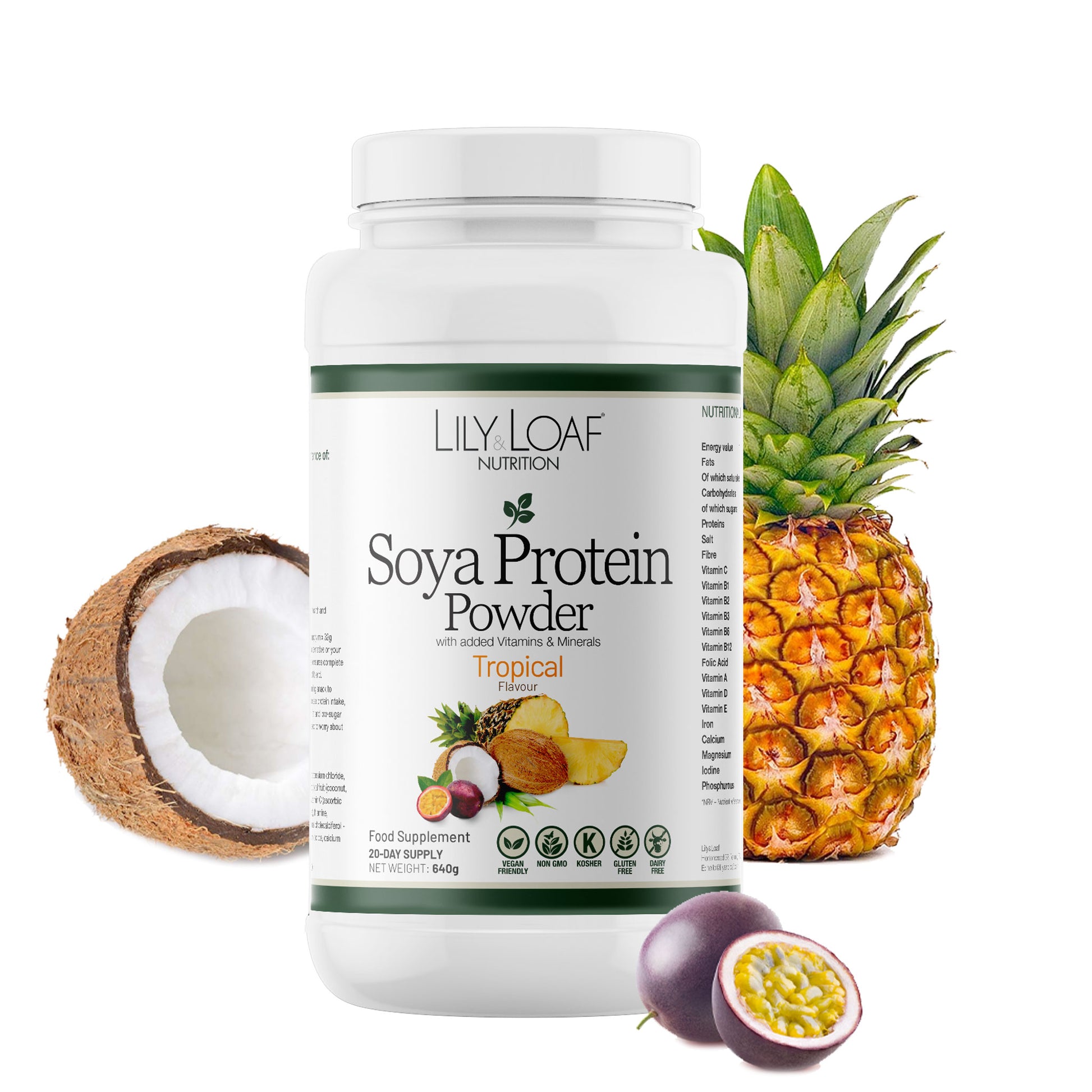 Lily & Loaf Soya Protein+ With Vitamins & Minerals - Tropical Flavour Powder