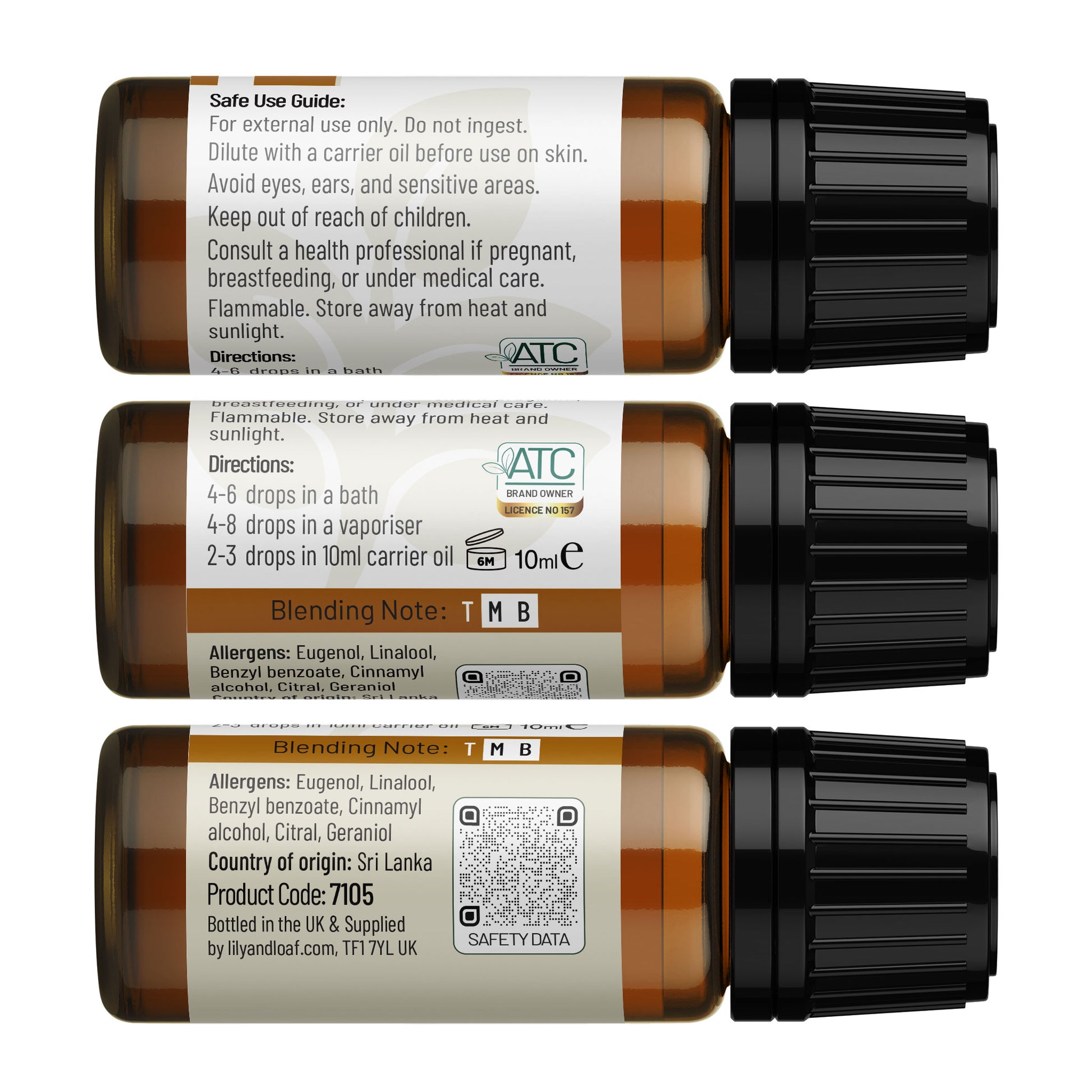 Cinnamon Leaf Organic Essential Oil  label information