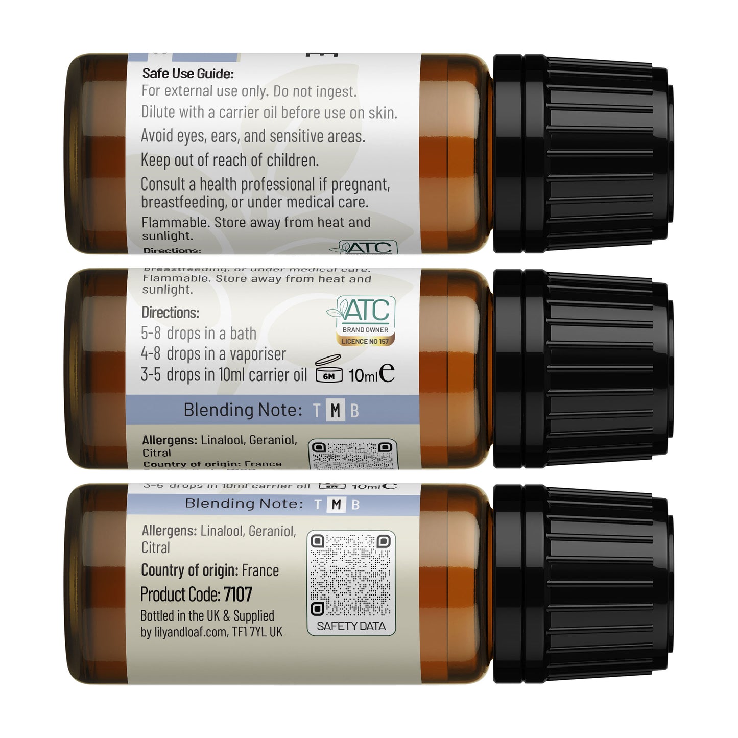 Clary Sage Organic Essential Oil label information