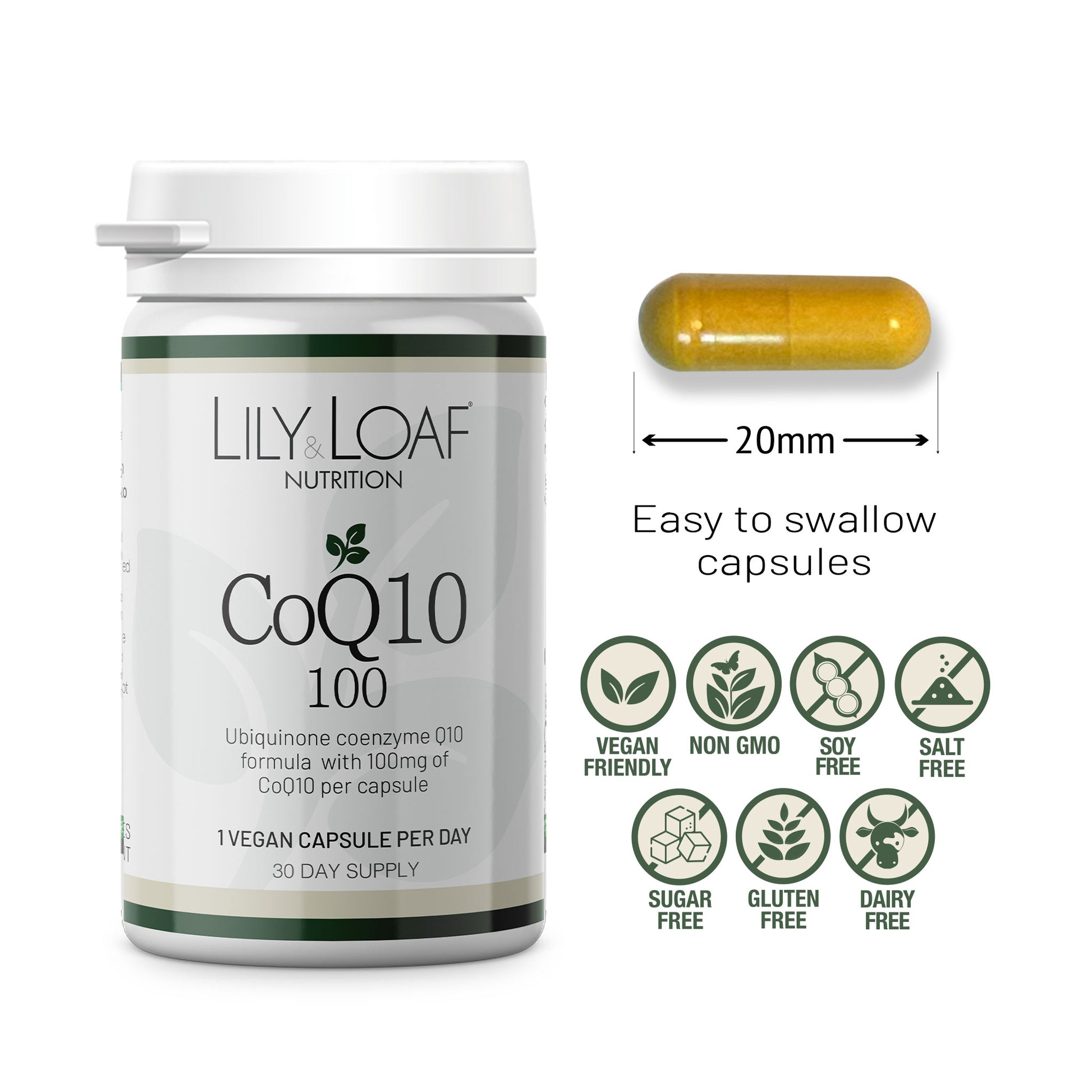 CoQ10 Ubiquinone 100mg vegan vegetarian