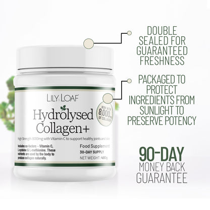 A man smiling holding his face with a tub of Acti-Fit Hydrolysed Collagen 4000mg High Strength in the foreground