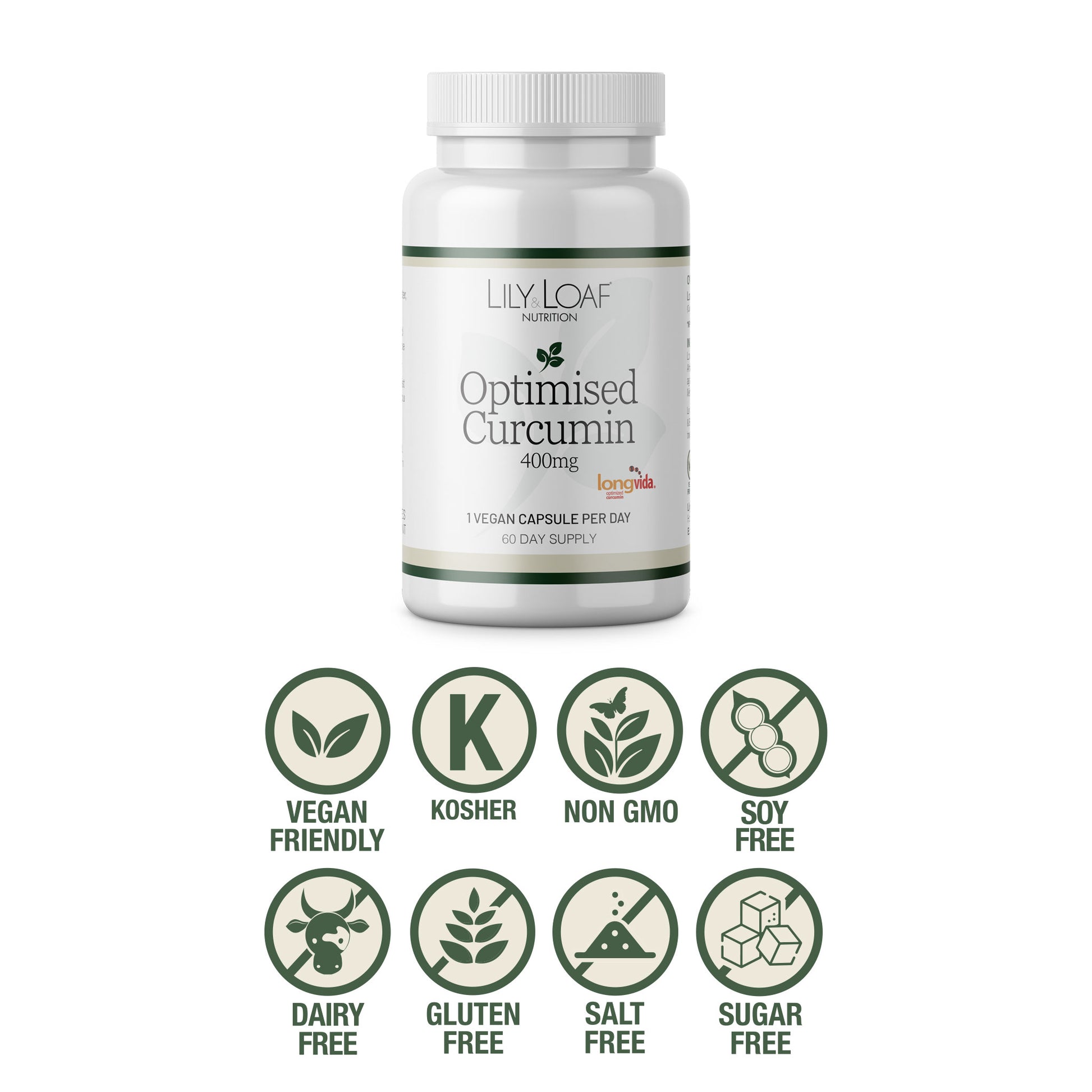 Optimised Curcumin vegan gluten free sugar free non gmo