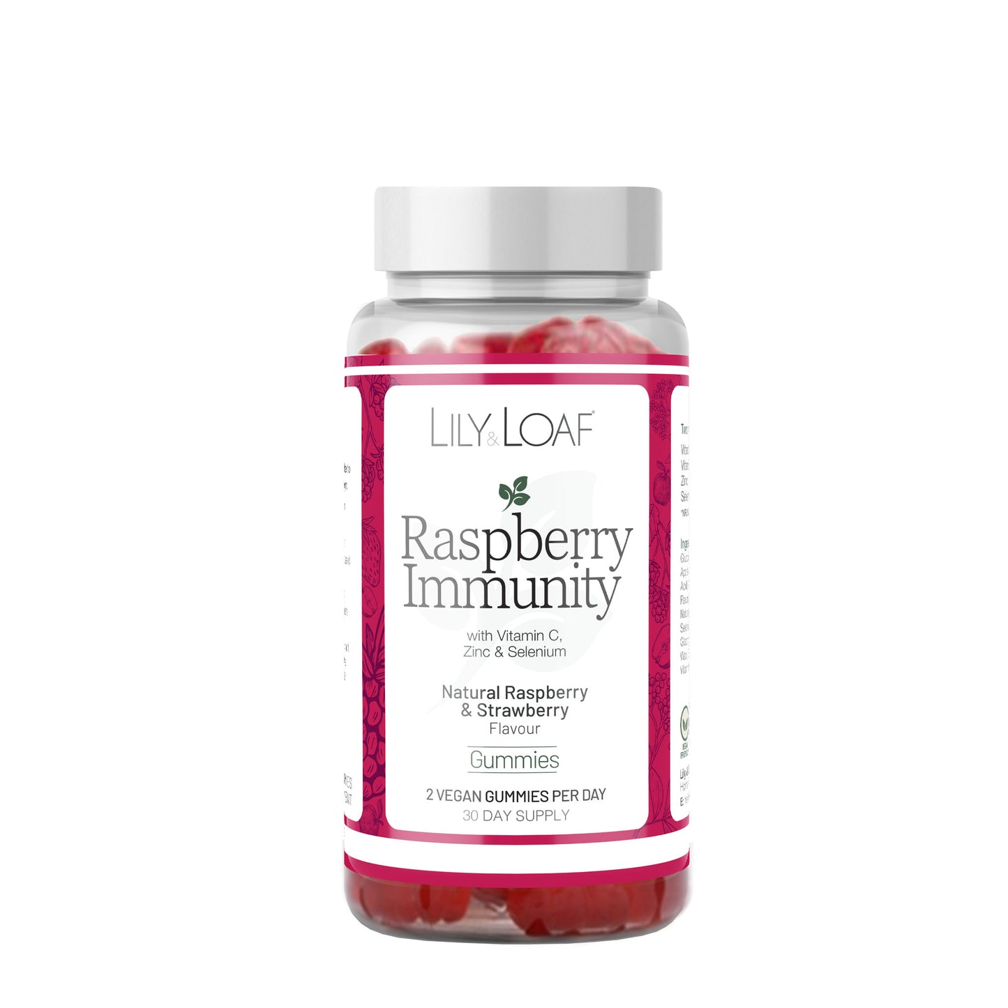 Raspberry Immunity Gummies front