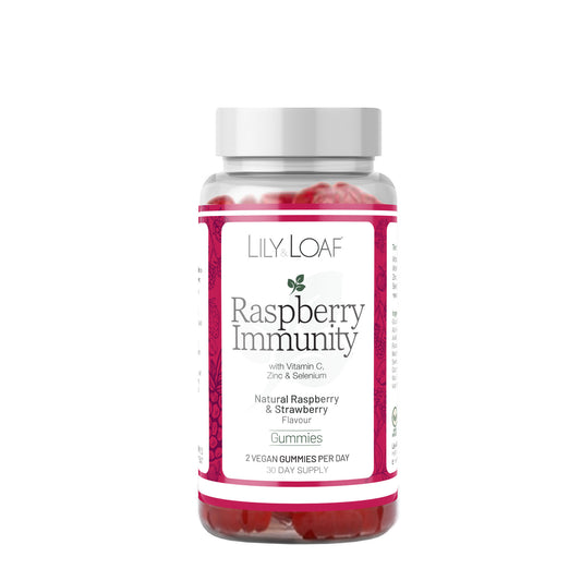 Raspberry Immunity Gummies front