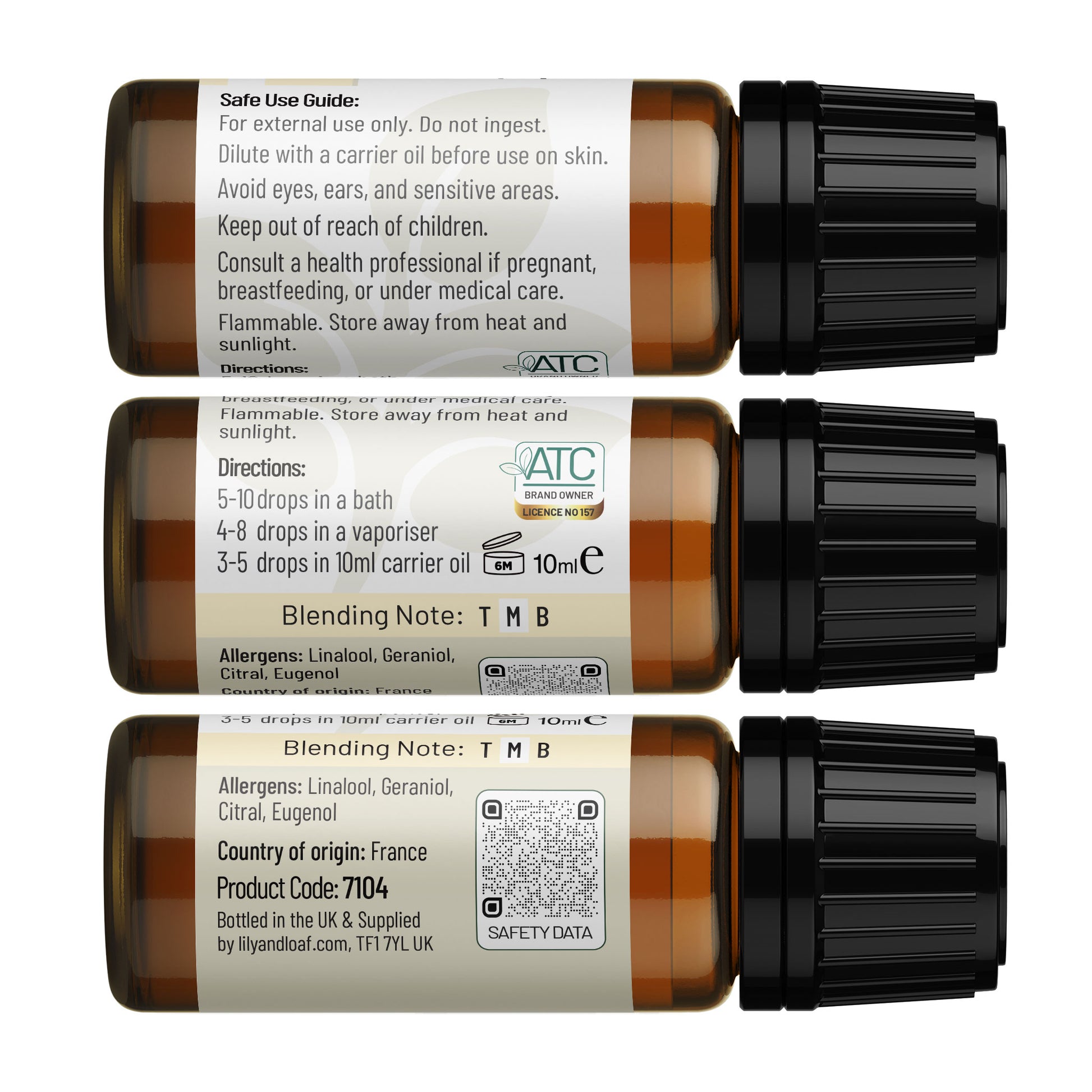 Roman Chamomile 10ml label information