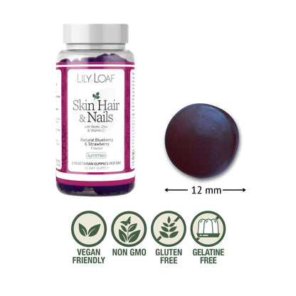 Skin Hair & Nail Gummies vegan gluten free gelatine free non gmo
