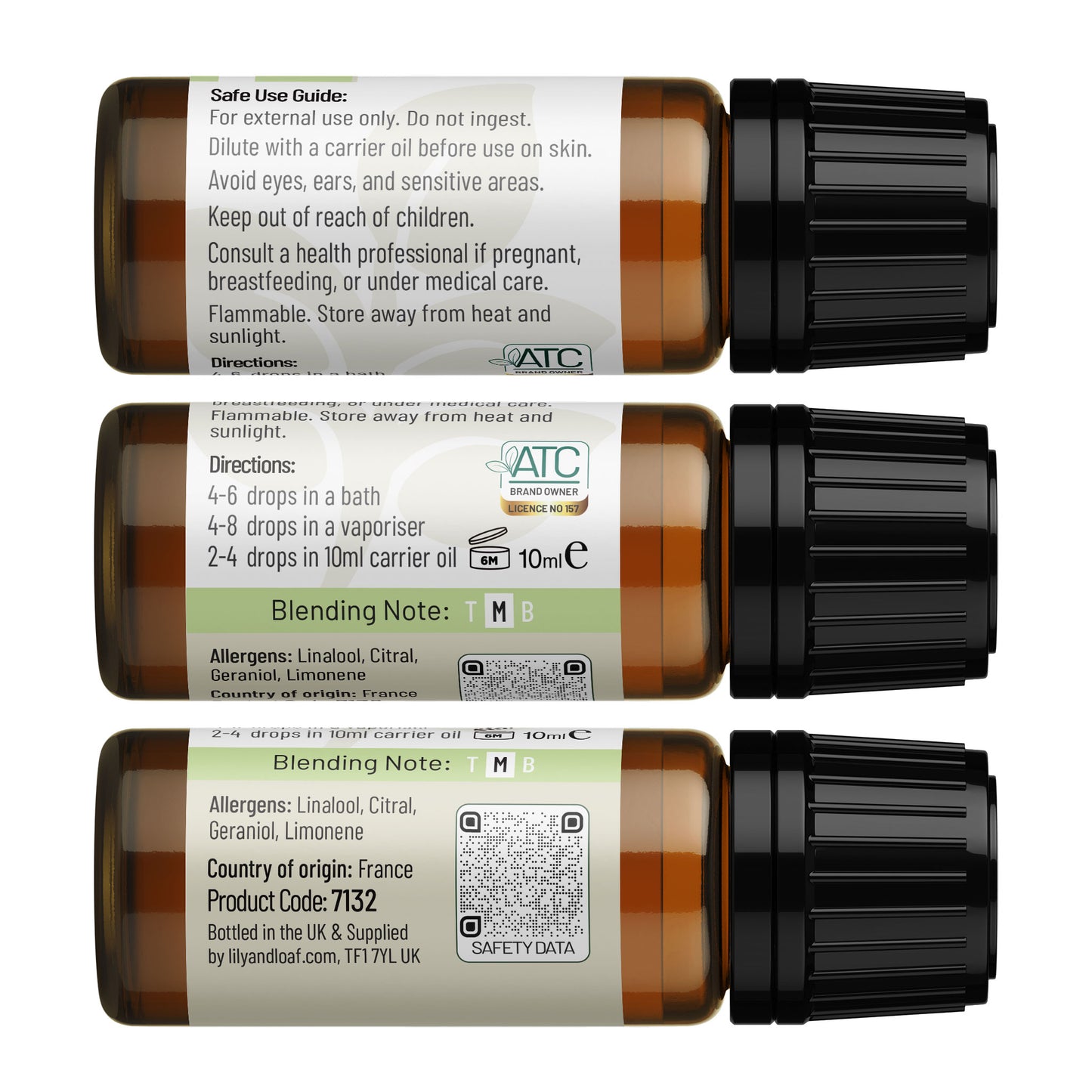 Thyme 10ml (Organic) label information
