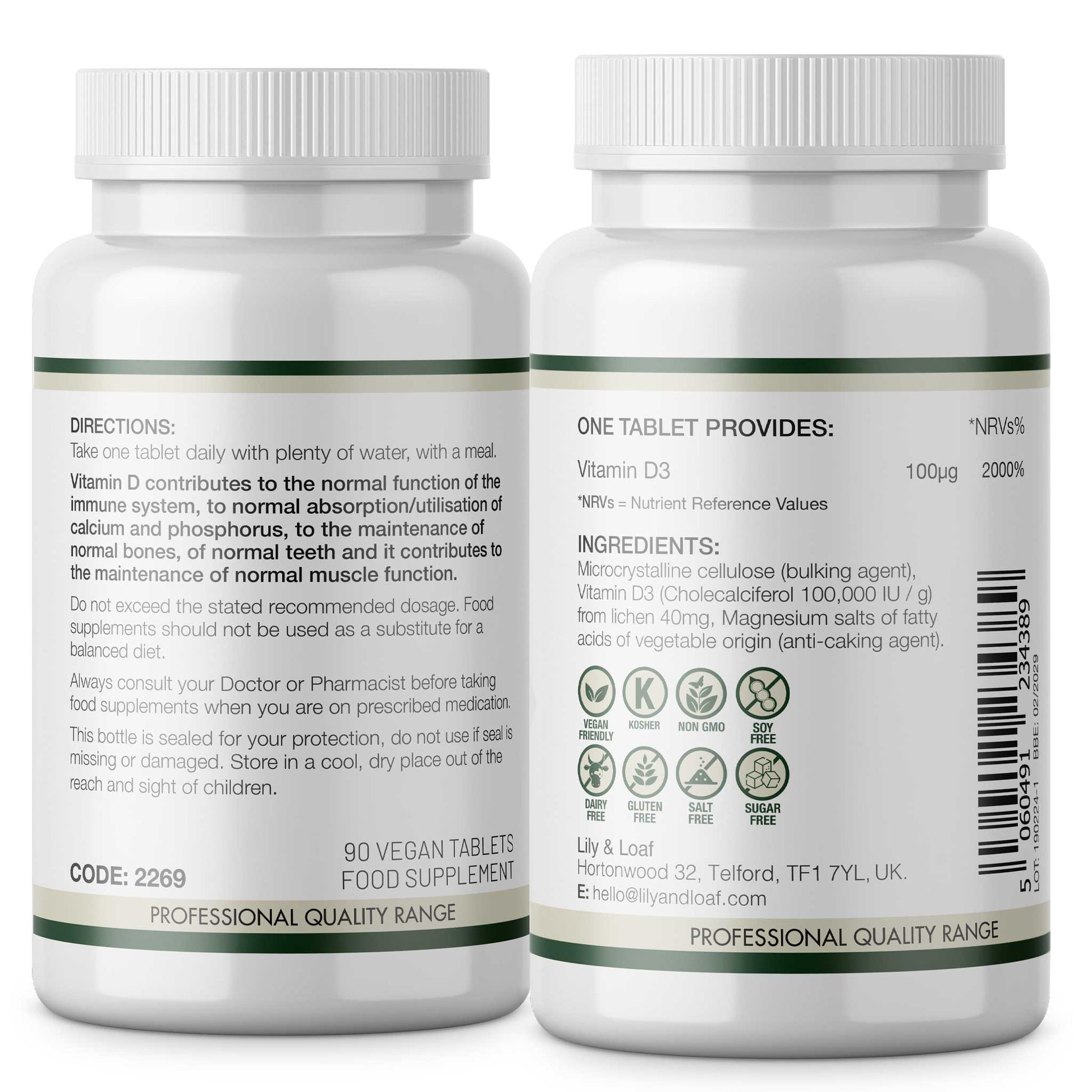 Vitamin D3 label information