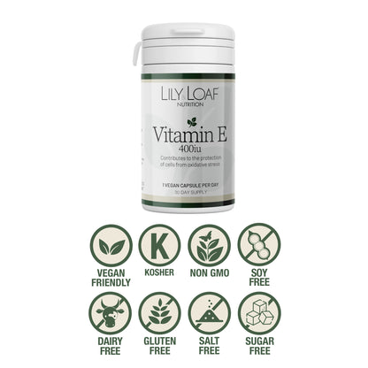Vitamin E 400IU is vegan, gluten-free sugar-free and non-gmo