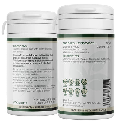 Vitamin E 400IU label information