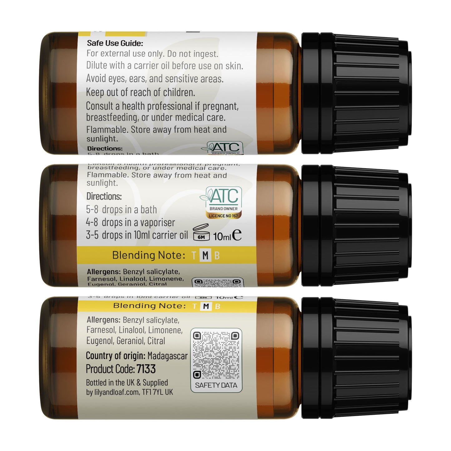 Ylang Ylang III 10ml (Organic) label information